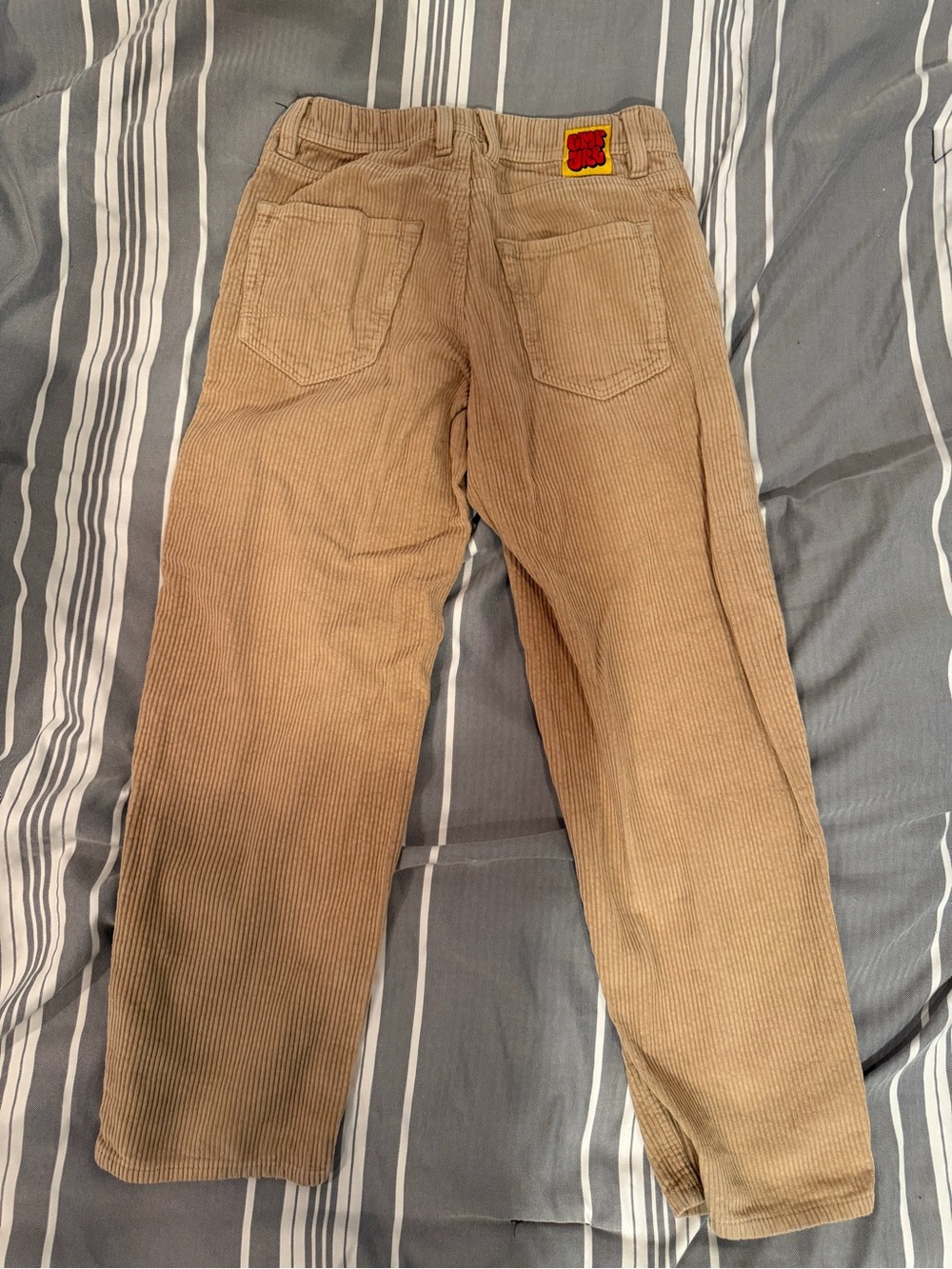 Empyre Kids Tan Corduroy Pants with Red Logo - Picture 2 of 3